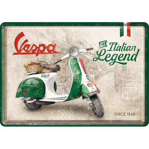 Blechpostkarte »Vespa - Italian Legend«