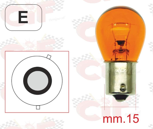 Blinker - Birne Bau15s 12V 21W , orange