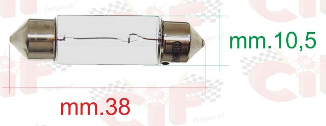 Soffitte 10,5 x 38 mm , 12V 5W