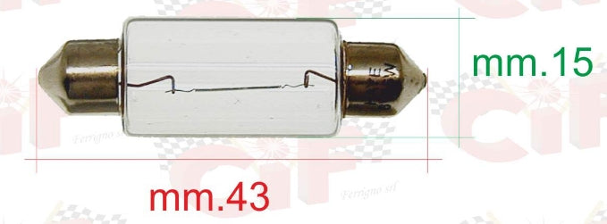 Soffitte 15 x 43 mm , 6V 18W