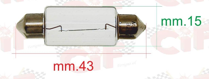 Soffitte 15 x 43 mm , 6V 15W