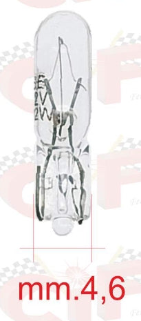 Glassockelbirne W2 x 4,6d - T5 , 12V 1,2W