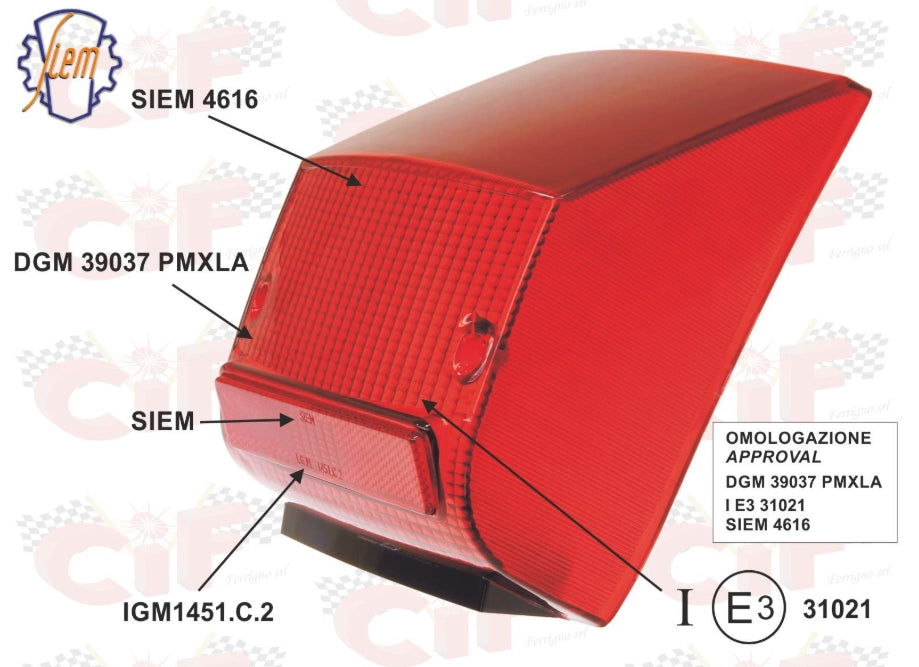 Rücklichtglas SIEM für Vespa PX Lusso