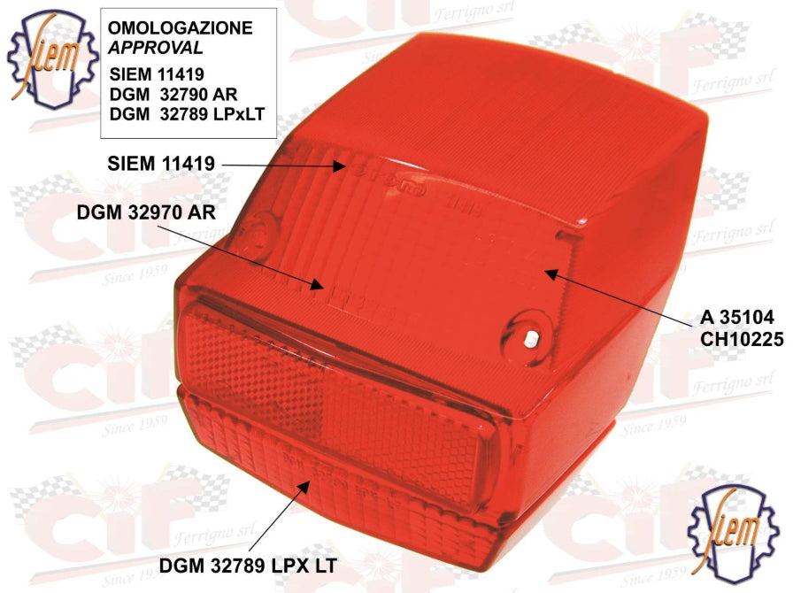 Rücklichtglas SIEM für Vespa PV 125