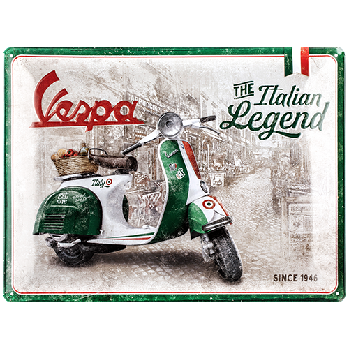 Blechschild 30 x 40 cm »Vespa - Italian Legend«