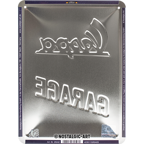 Blechschild 15 x 20 cm »Vespa - Garage«