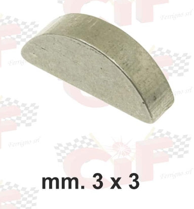 Halbmond / Scheibenfeder / Keil 3 x 3 mm