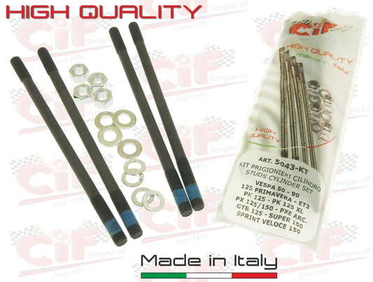 Zylinder - Stehbolzen M7 , Satz Vespa V50 - 125 / PK 125 / PX usw