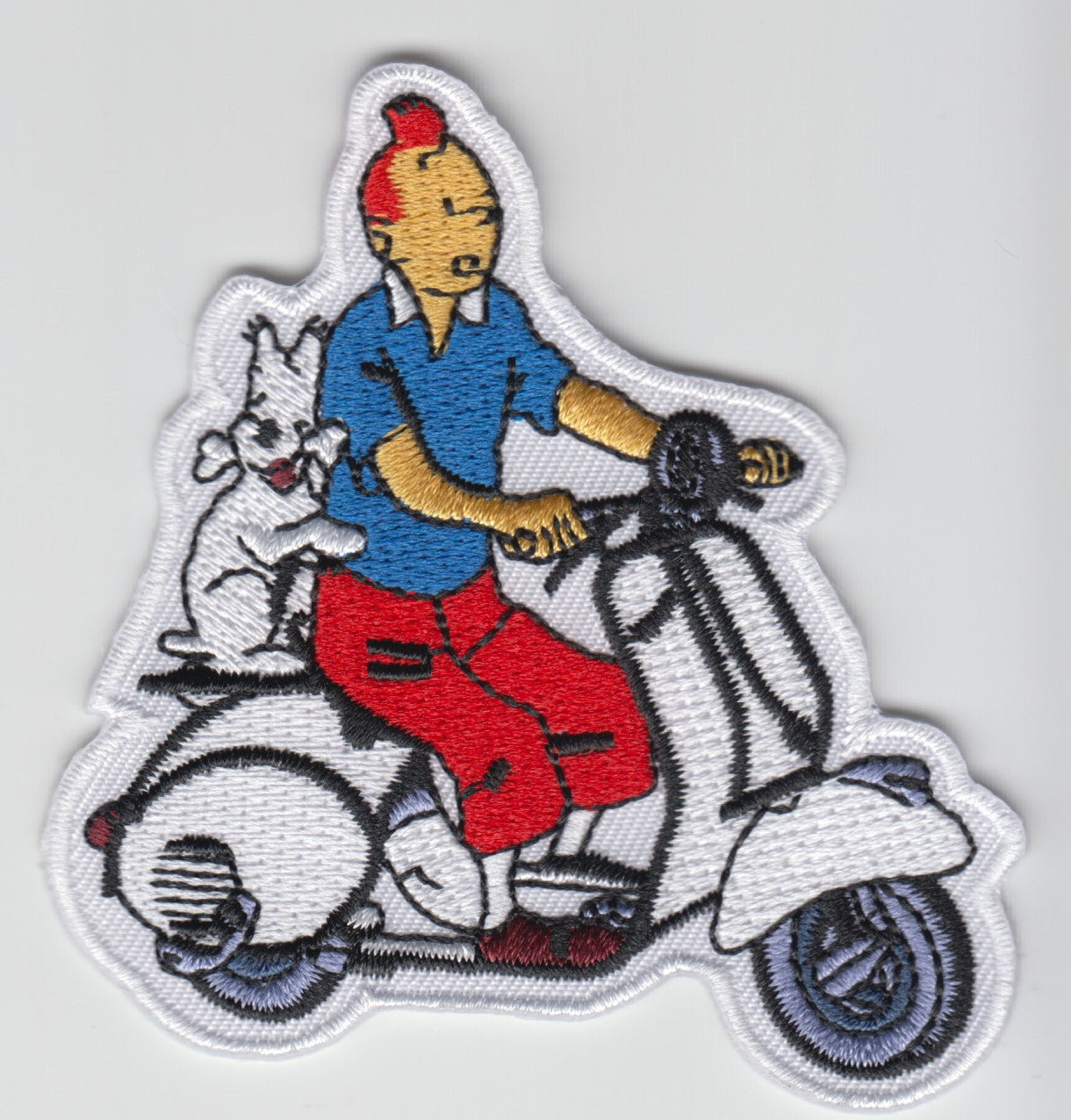 Patch Tim und Struppi auf Vespa