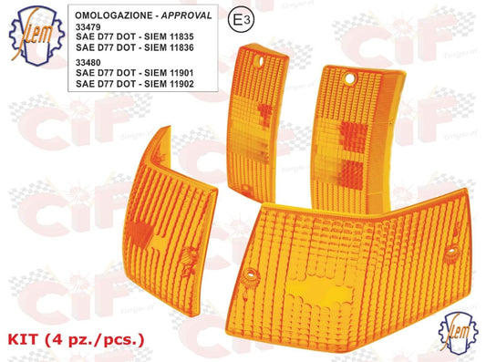 Blinkergläser - Satz PX  orange SIEM mit E-Nummer