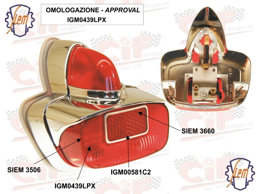 Rücklicht SIE compl Metallgehäuse für Vespa GS / GL
