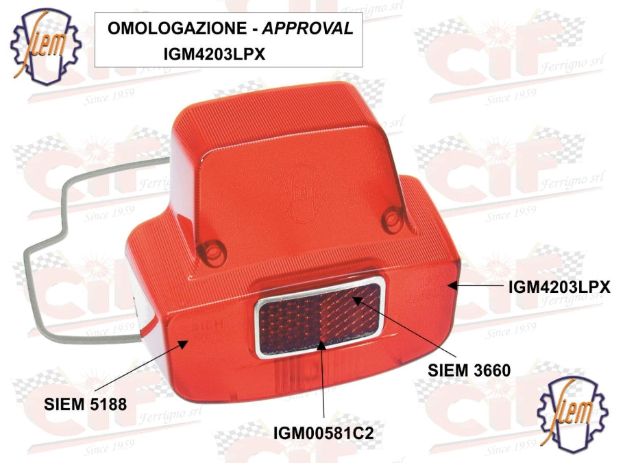 Rücklichtglas SIEM für Vespa Super / Sprint / 180SS