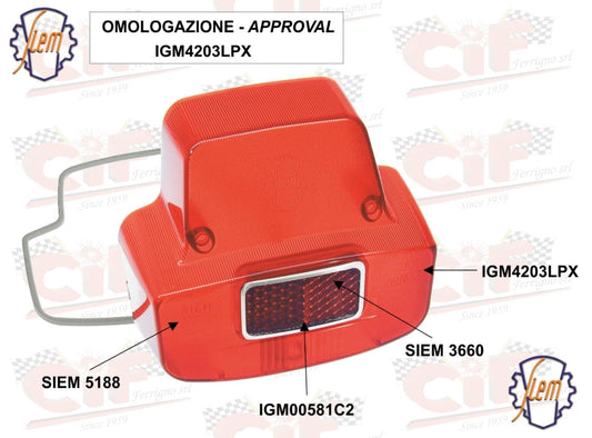 Rücklichtglas SIEM für Vespa Super / Sprint / 180SS