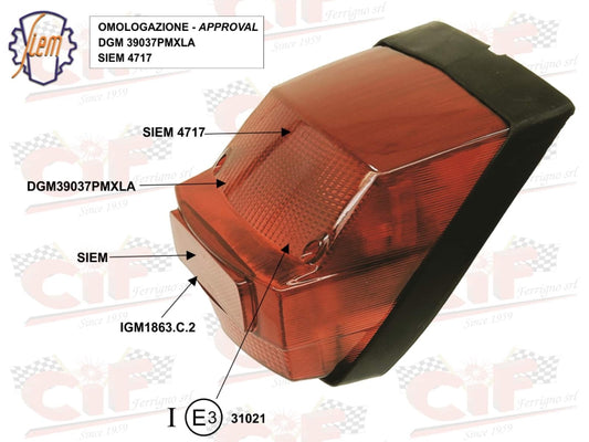 Rücklicht SIEM compl. für Vespa PX alt