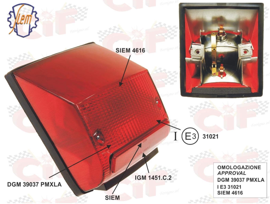 Rücklicht SIEM compl. für Vespa PX Lusso