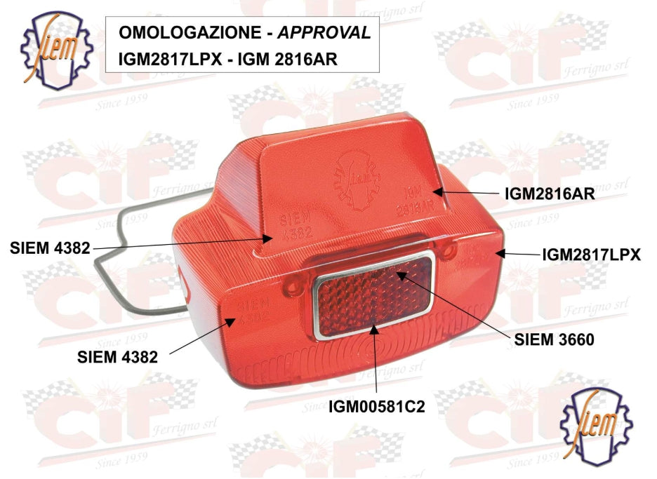 Rücklichtglas SIEM für Vespa GS / GL