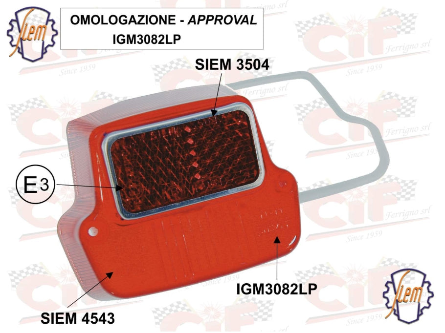Rücklichtglas SIE für Vespa V 50 1.Serie
