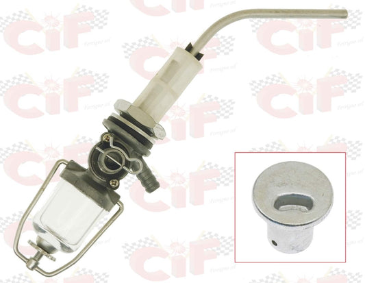 Benzinhahn mit Glasbecher