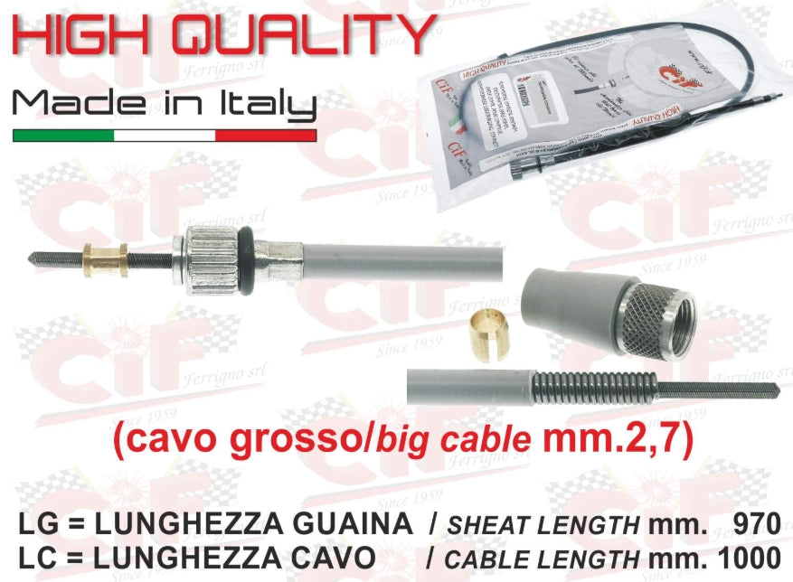 Tachowelle kompl.  2,7 mm , 8"