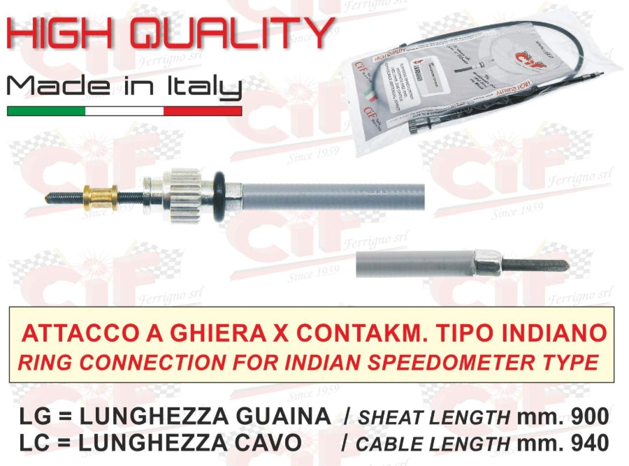 Tachowelle kompl.  PK mit indischem Tacho