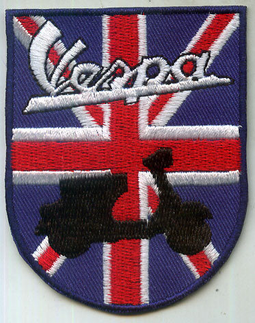 Patch Vespa auf Union Jack schwarz
