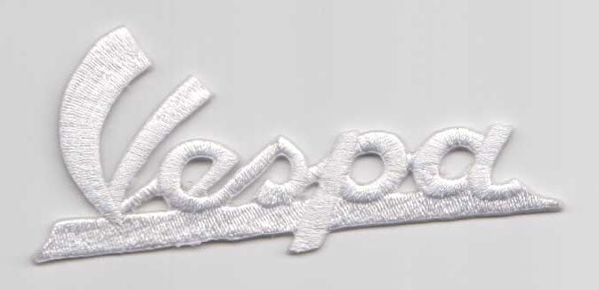 Patch Vespa Schriftzug weiß