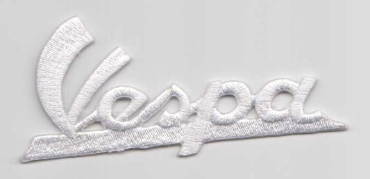 Patch Vespa Schriftzug weiß