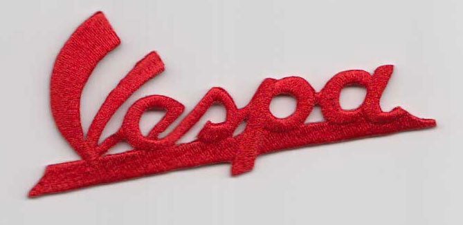 Patch Vespa Schriftzug rot