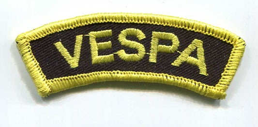 Patch Vespa Schriftzug rot schwarz / gold