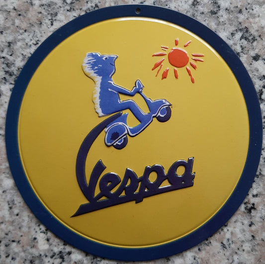 Blechschild Vespa , rund