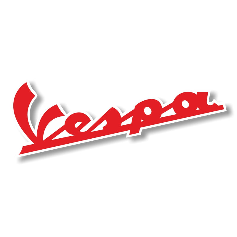 PVC Aufkleber Vespa Schriftzug rot