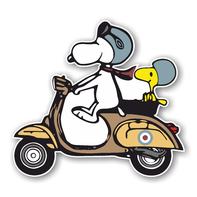 PVC Aufkleber Snoopy auf Vespa